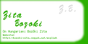 zita bozoki business card